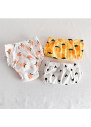 3 Pieces/Lot Baby Training Pants 6 Layers Baby Cloth Diapers Reusable Washable Cotton Elastic Waist Cloth Diaper 8-18kg Nappy