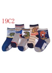 5 Pairs Non-slip Cute Cartoon Children Socks Spring Autumn Cotton Warm Breathable Boys Girls Absorb Sweat Sock for 0-8 Years