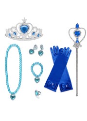 Frozen Cinderella Anna Princess Accessories Girls Fancy Dress Gloves Bowknot Wand Crown Bracelet Neacklace JYF