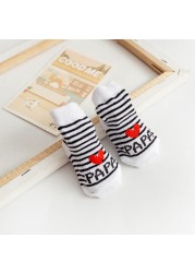 Spring Summer Baby Girls Boys Cotton Soft Socks for Newborn Baby Letter Printed Warm Infant 0-6 Months Clothes Accessories