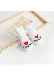 Spring Summer Baby Girls Boys Cotton Soft Socks for Newborn Baby Letter Printed Warm Infant 0-6 Months Clothes Accessories