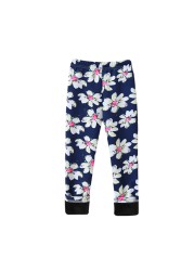 Kids Velvet Warm Pants Autumn Winter Girls Leggings Children Slim Thick Trousers Baby Girl Vintage Floral Legging for 3-11Years