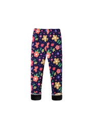 Kids Velvet Warm Pants Autumn Winter Girls Leggings Children Slim Thick Trousers Baby Girl Vintage Floral Legging for 3-11Years