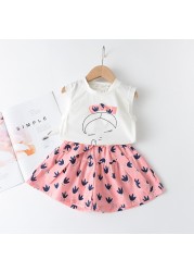 Kids Girls Clothing Sets Summer New Style Brand Baby Girls Clothes Short Sleeve T-shirt + Pant Dress 2pcs Children Clothing Suits