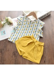 Kids Girls Clothing Sets Summer New Style Brand Baby Girls Clothes Short Sleeve T-shirt + Pant Dress 2pcs Children Clothing Suits