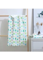 Six Layers Pure Cotton Baby Bath Towel Gauze Combed Cotton Newborn Bath Towel 35x75cm