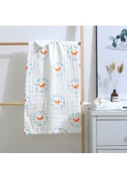 Six Layers Pure Cotton Baby Bath Towel Gauze Combed Cotton Newborn Bath Towel 35x75cm