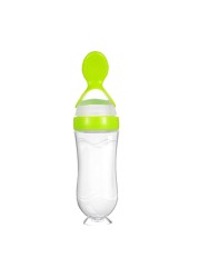 Newborn Baby Feeding Bottle 90ml Silicone Squeeze Spoon Milk Bottle Baby Training Nutrition Supplement