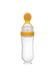 Newborn Baby Feeding Bottle 90ml Silicone Squeeze Spoon Milk Bottle Baby Training Nutrition Supplement