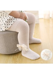 Baby Tights Infant Girl Newborn Kids Pantyhose Lace Bow Flower Tights Kids Stockings Summer Mesh Tights Toddler