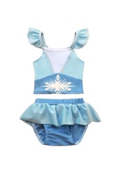 Princess Girls Bathing Suit One Piece Bathing Suit Kids Bathing Suit Snow White and Elsa Two Pieces Bathing Suit