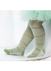 Spring Summer Infant Mesh Baby Pantyhose Baby Girls Princess Pantyhose Baby Socks Stripe Baby Socks White Soft Cotton Socks