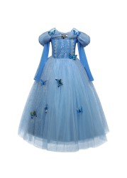 Girls Summer Princess Dress Fancy Snow White Puff Sleeve Dress Kids Birthday Party Fancy Dress Vestidos