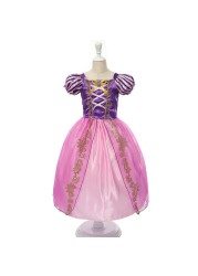 Girls Summer Princess Dress Fancy Snow White Puff Sleeve Dress Kids Birthday Party Fancy Dress Vestidos