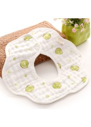 Baby Bibs 360 Degree Rotation 8 Layers Gauze Gauze Baby Kids Bandana Burp Cloth Soft Newborn Infant Saliva Towel Baby Stuff