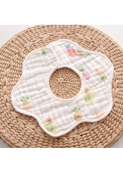 Baby Bibs 360 Degree Rotation 8 Layers Gauze Gauze Baby Kids Bandana Burp Cloth Soft Newborn Infant Saliva Towel Baby Stuff