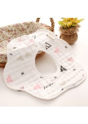 Baby Bibs 360 Degree Rotation 8 Layers Gauze Gauze Baby Kids Bandana Burp Cloth Soft Newborn Infant Saliva Towel Baby Stuff