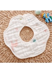 Baby Bibs 360 Degree Rotation 8 Layers Gauze Gauze Baby Kids Bandana Burp Cloth Soft Newborn Infant Saliva Towel Baby Stuff