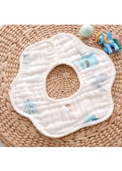 Baby Bibs 360 Degree Rotation 8 Layers Gauze Gauze Baby Kids Bandana Burp Cloth Soft Newborn Infant Saliva Towel Baby Stuff