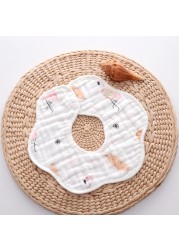 Baby Bibs 360 Degree Rotation 8 Layers Gauze Gauze Baby Kids Bandana Burp Cloth Soft Newborn Infant Saliva Towel Baby Stuff