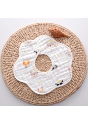 Baby Bibs 360 Degree Rotation 8 Layers Gauze Gauze Baby Kids Bandana Burp Cloth Soft Newborn Infant Saliva Towel Baby Stuff