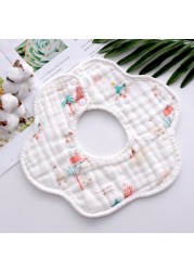 Baby Bibs 360 Degree Rotation 8 Layers Gauze Gauze Baby Kids Bandana Burp Cloth Soft Newborn Infant Saliva Towel Baby Stuff