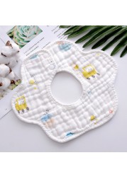 Baby Bibs 360 Degree Rotation 8 Layers Gauze Gauze Baby Kids Bandana Burp Cloth Soft Newborn Infant Saliva Towel Baby Stuff