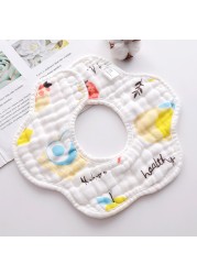 Baby Bibs 360 Degree Rotation 8 Layers Gauze Gauze Baby Kids Bandana Burp Cloth Soft Newborn Infant Saliva Towel Baby Stuff