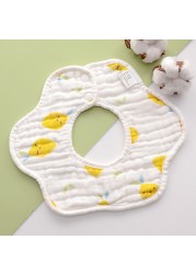 Baby Bibs 360 Degree Rotation 8 Layers Gauze Gauze Baby Kids Bandana Burp Cloth Soft Newborn Infant Saliva Towel Baby Stuff