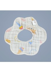 Baby Bibs 360 Degree Rotation 8 Layers Gauze Gauze Baby Kids Bandana Burp Cloth Soft Newborn Infant Saliva Towel Baby Stuff