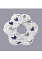 Baby Bibs 360 Degree Rotation 8 Layers Gauze Gauze Baby Kids Bandana Burp Cloth Soft Newborn Infant Saliva Towel Baby Stuff