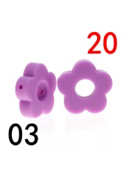 20pcs Baby Flower Beads Silicone Beads Flower Silicone Beads Teething Magic Teether Baby Chew Necklace Chew BPA Free Gift