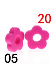 20pcs Baby Flower Beads Silicone Beads Flower Silicone Beads Teething Magic Teether Baby Chew Necklace Chew BPA Free Gift