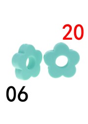 20pcs Baby Flower Beads Silicone Beads Flower Silicone Beads Teething Magic Teether Baby Chew Necklace Chew BPA Free Gift