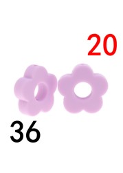 20pcs Baby Flower Beads Silicone Beads Flower Silicone Beads Teething Magic Teether Baby Chew Necklace Chew BPA Free Gift