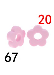 20pcs Baby Flower Beads Silicone Beads Flower Silicone Beads Teething Magic Teether Baby Chew Necklace Chew BPA Free Gift