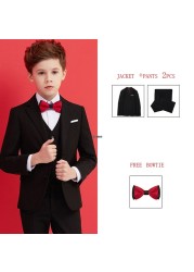 Boys Black 007 Wedding Suit Kids Formal Blazer Clothes Set Gentleman Children's Day Graduation Choir Performance Costume