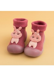 Winter Kids Warm Snow Boots Socks Infant Boys Brushed Thick Sock Boots Yellow Black Baby Girls Socks Soft Soles Toddler Shoes