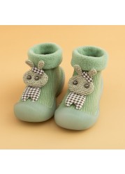 Winter Kids Warm Snow Boots Socks Infant Boys Brushed Thick Sock Boots Yellow Black Baby Girls Socks Soft Soles Toddler Shoes