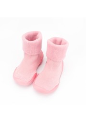 Winter Kids Warm Snow Boots Socks Infant Boys Brushed Thick Sock Boots Yellow Black Baby Girls Socks Soft Soles Toddler Shoes