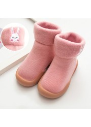 Winter Kids Warm Snow Boots Socks Infant Boys Brushed Thick Sock Boots Yellow Black Baby Girls Socks Soft Soles Toddler Shoes