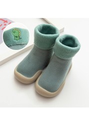 Winter Kids Warm Snow Boots Socks Infant Boys Brushed Thick Sock Boots Yellow Black Baby Girls Socks Soft Soles Toddler Shoes