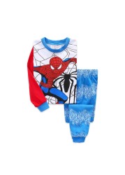 New Spring Autumn Children's Clothing Sets Boys Sleepwear Kids Clothes Spider Pajamas Set Baby Girls Cotton Cartoon Cars Pajamas