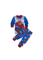 New Spring Autumn Children's Clothing Sets Boys Sleepwear Kids Clothes Spider Pajamas Set Baby Girls Cotton Cartoon Cars Pajamas