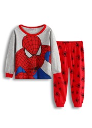 New Spring Autumn Children's Clothing Sets Boys Sleepwear Kids Clothes Spider Pajamas Set Baby Girls Cotton Cartoon Cars Pajamas