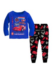New Spring Autumn Children's Clothing Sets Boys Sleepwear Kids Clothes Spider Pajamas Set Baby Girls Cotton Cartoon Cars Pajamas
