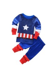 New Spring Autumn Children's Clothing Sets Boys Sleepwear Kids Clothes Spider Pajamas Set Baby Girls Cotton Cartoon Cars Pajamas