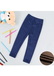 Kids Thicken Leggings Girls Autumn Winter Plus Velvet Trousers Baby Girl Skinny Pants 2021 Children's Clothing 2-11 Years