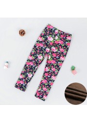 Kids Thicken Leggings Girls Autumn Winter Plus Velvet Trousers Baby Girl Skinny Pants 2021 Children's Clothing 2-11 Years