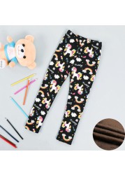 Kids Thicken Leggings Girls Autumn Winter Plus Velvet Trousers Baby Girl Skinny Pants 2021 Children's Clothing 2-11 Years